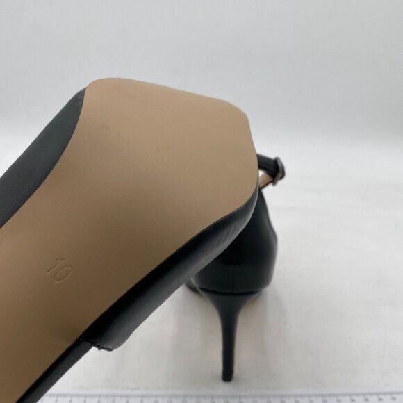 FYS Black Cross Strap Stiletto High Heel Ankle Strap Pumps Pointed Toe Shoes - Picture 6 of 8